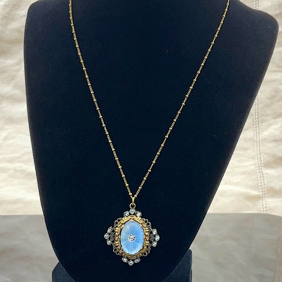 Vtg.Anne Koplik 18” Gold Necklace With Pendant - Picture 2 of 12